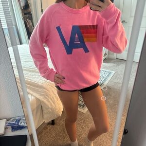 Aviator Nation Pink and Blue Graphic Sweatshirt